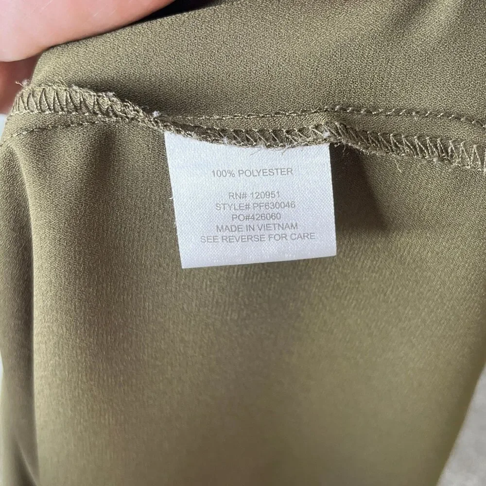 Pink Rose Sleeveless Women’s Blouse Tank Top Army Green Size Small #505 - Picture 8 of 12